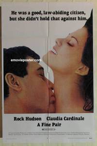 c657 FINE PAIR one-sheet movie poster '69 Rock Hudson, Claudia Cardinale