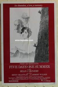 c675 FIVE DAYS ONE SUMMER one-sheet movie poster '82 Connery, Zinnemann