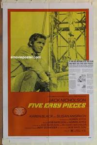c677 FIVE EASY PIECES domestic one-sheet movie poster '70 Jack Nicholson