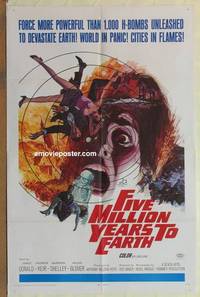 c678 FIVE MILLION YEARS TO EARTH one-sheet movie poster '67 Gerald Allison art!