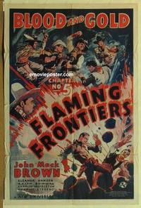 c682 FLAMING FRONTIERS Chap 5 one-sheet movie poster '38 great serial art!