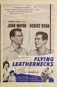 c699 FLYING LEATHERNECKS military one-sheet movie poster R60s John Wayne