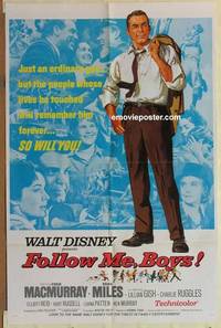 c701 FOLLOW ME BOYS one-sheet movie poster '66 Boy Scouts, Walt Disney