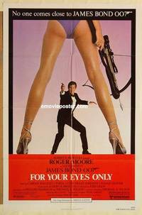 c712 FOR YOUR EYES ONLY one-sheet movie poster '81 Moore as James Bond!