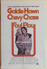 c723 FOUL PLAY one-sheet movie poster '78 Goldie Hawn, Chevy Chase