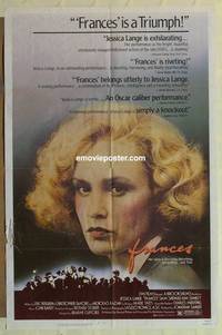 c729 FRANCES one-sheet movie poster '82 Jessica Lange as Farmer!