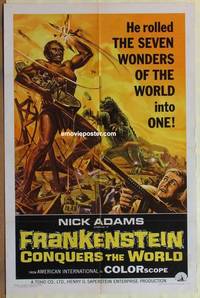c731 FRANKENSTEIN CONQUERS THE WORLD one-sheet movie poster '66 AIP/Toho