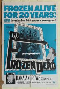 c754 FROZEN DEAD one-sheet movie poster '66 Dana Andrews