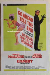 c767 GAMBIT one-sheet movie poster '67 Shirley MacLaine, Michael Caine