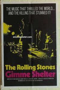 c791 GIMME SHELTER one-sheet movie poster '71 Rolling Stones, rock & roll!