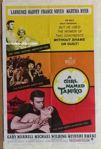 c798 GIRL NAMED TAMIKO one-sheet movie poster '62 Laurence Harvey, Sturges