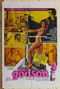 c820 GODSON one-sheet movie poster '72 sexy girl riding on gun!