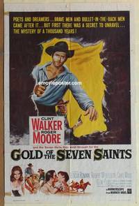 c824 GOLD OF THE SEVEN SAINTS one-sheet movie poster '61 Clint Walker