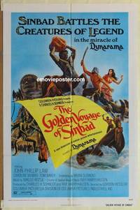 c827 GOLDEN VOYAGE OF SINBAD one-sheet movie poster '73 Ray Harryhausen