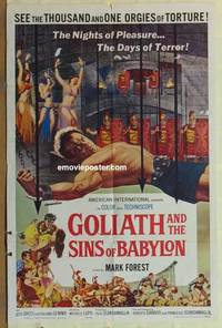c829 GOLIATH & THE SINS OF BABYLON one-sheet movie poster '64 AIP