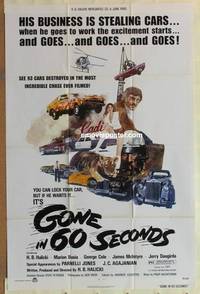 c830 GONE IN 60 SECONDS one-sheet movie poster '74 car theft!