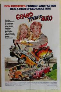 c846 GRAND THEFT AUTO one-sheet movie poster '77 Ron Howard, Roger Corman