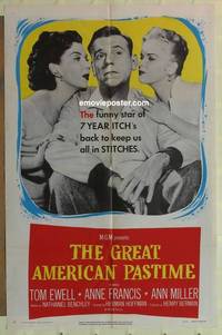 c853 GREAT AMERICAN PASTIME one-sheet movie poster '56 baseball, Tom Ewell