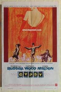 c878 GYPSY one-sheet movie poster '62 Rosalind Russell, Natalie Wood