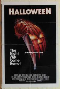 c881 HALLOWEEN green box one-sheet movie poster '78 Jamie Lee Curtis classic!