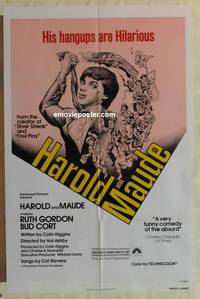 c898 HAROLD & MAUDE one-sheet movie poster R79 Ruth Gordon, Bud Cort