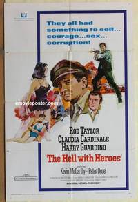 c922 HELL WITH HEROES one-sheet movie poster '68 Rod Taylor