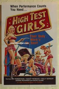 c947 HIGH TEST GIRLS one-sheet movie poster '70s sexy hot rod women!