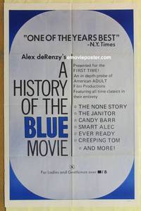 c955 HISTORY OF THE BLUE MOVIE one-sheet movie poster '70 Alex deRenzy