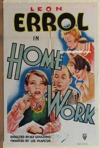 c971 HOME WORK one-sheet movie poster '35 Leon Errol comedy short!