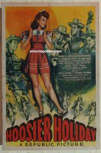 c980 HOOSIER HOLIDAY one-sheet movie poster '43 sexy Dale Evans image!