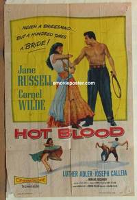 c987 HOT BLOOD one-sheet movie poster '56 Jane Russell, Cornel Wilde