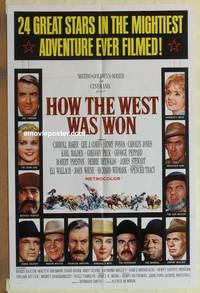 d009 HOW THE WEST WAS WON one-sheet movie poster '64 John Ford epic!