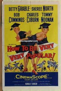 d010 HOW TO BE VERY, VERY POPULAR one-sheet movie poster '55 Betty Grable