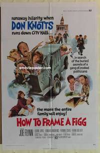 d012 HOW TO FRAME A FIGG one-sheet movie poster '71 Don Knotts, Joe Flynn