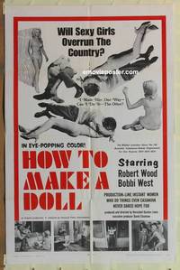 d013 HOW TO MAKE A DOLL one-sheet movie poster '68 Herschell Gordon Lewis