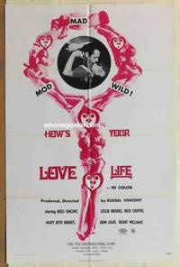 d020 HOW'S YOUR LOVE LIFE one-sheet movie poster '71 mad, mod, wild!
