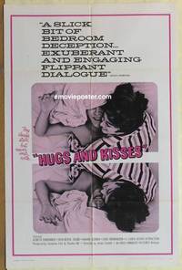 d022 HUGS & KISSES one-sheet movie poster '68 slick bedroom deception!