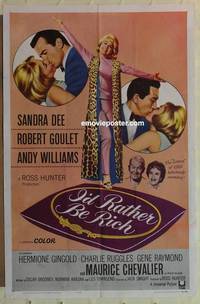 d047 I'D RATHER BE RICH one-sheet movie poster '64 Sandra Dee, Goulet