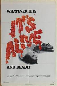 d076 IT'S ALIVE one-sheet movie poster '74 Larry Cohen, classic image!
