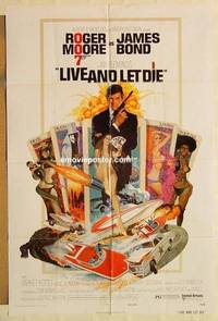 d107 LIVE & LET DIE west hemi one-sheet movie poster '73 Moore as James Bond