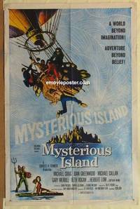 d123 MYSTERIOUS ISLAND one-sheet movie poster '61 Ray Harryhausen