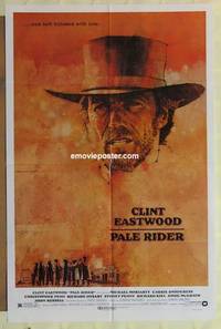 d137 PALE RIDER one-sheet movie poster '85 great Dudash art of Eastwood!