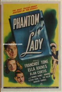 d143 PHANTOM LADY one-sheet movie poster '44 Ella Raines, Alan Curtis