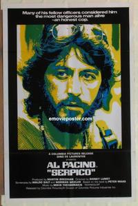 d162 SERPICO one-sheet movie poster '74 Al Pacino crime classic!