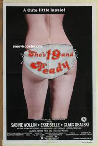 d164 SHE'S 19 & READY one-sheet movie poster '80 a cute little lassie!