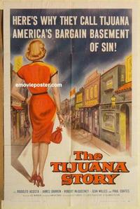 d191 TIJUANA STORY one-sheet movie poster '57 bargain basement of sin!