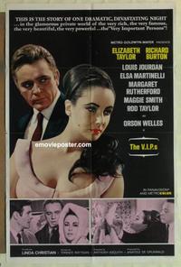 d205 VIPs one-sheet movie poster '63 Elizabeth Taylor, Burton, Jourdan