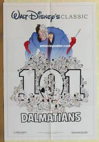 g616 ONE HUNDRED & ONE DALMATIANS DS one-sheet movie poster R91 Walt Disney