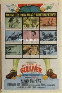 g001 3 WORLDS OF GULLIVER one-sheet movie poster '60 Ray Harryhausen