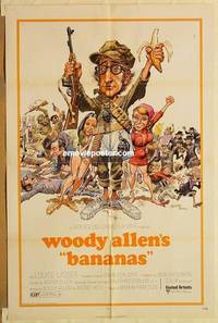 g027 BANANAS one-sheet movie poster '71 Woody Allen, Jack Davis artwork!